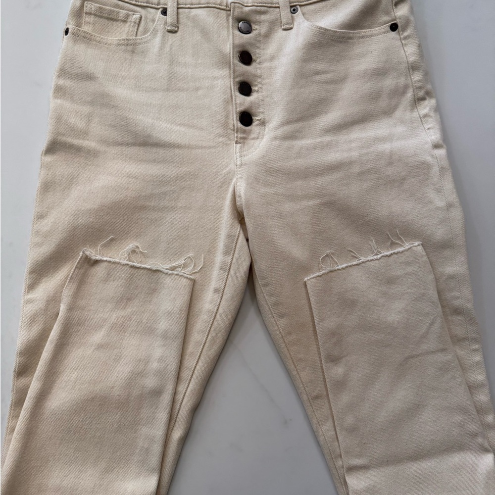 Banana Republic High Rise Cream Jeans